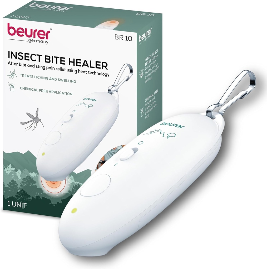 Beurer BR10 Insect Bite Healer עם קליפ, Portable Itch ו- Swelling הקלה לטיפול לא רעיל של Mosquito Bites ועוד Insect Bites, Outsides Essentials