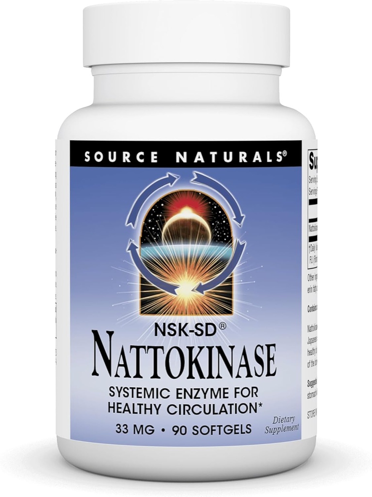 מקור: Naturals Nattokinase 33 מ"ג Enzyme for Healthy Circulation - 90 Softgels