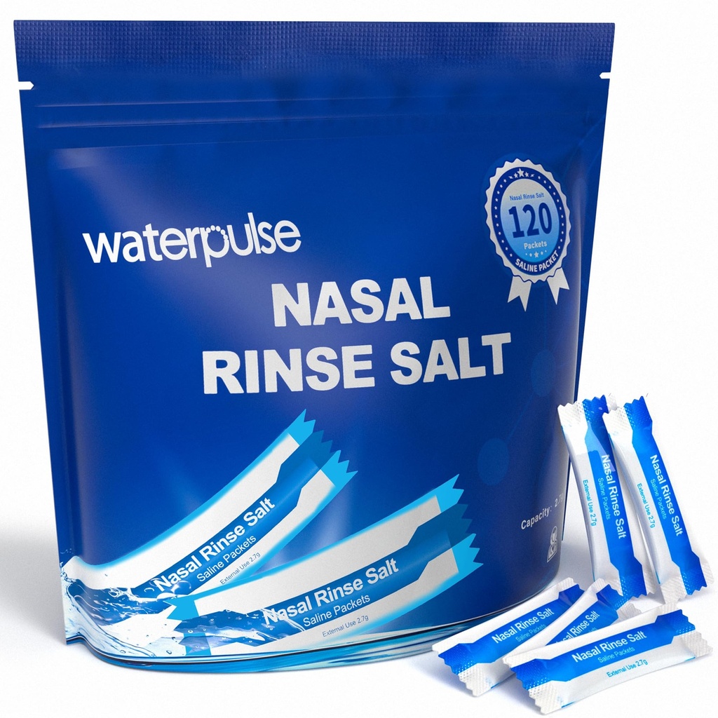 120 Saline Packets,Sinus Rinsing Packets for Neti Pots,Neti Pot Salt Packets באופן אישי נדפד, Nasal Rinse Packets Neti Pot Salt for Nasal Irrigation System,Nasal Wash Squeeze Bottle & Sinus Relief