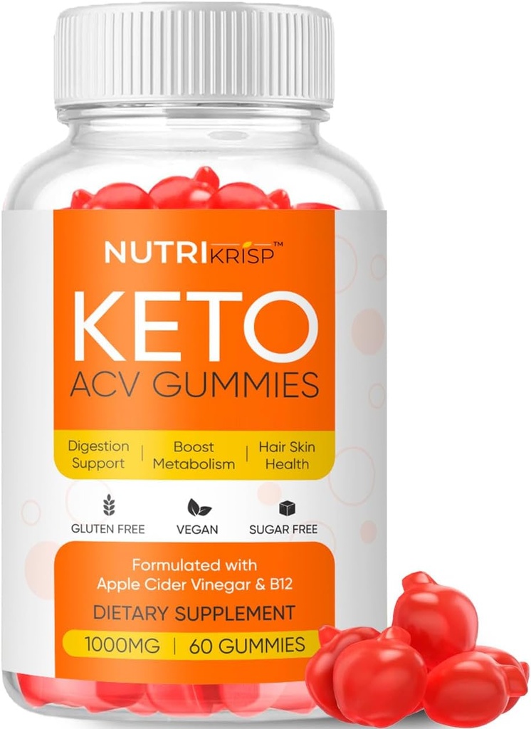 Keto ACV Gummies - Gluten-Free Apple Cider Vinegar תוספת לגברים נשים (1000MG)