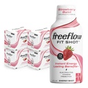 Freeflow Fit Energy Shots, Strawberry Burst, Natural Caffeine Boost עם L-theanine, גינזנג, ויטמינים, Prebiotics, Electrolytes (24 Count, 2oz Shots)