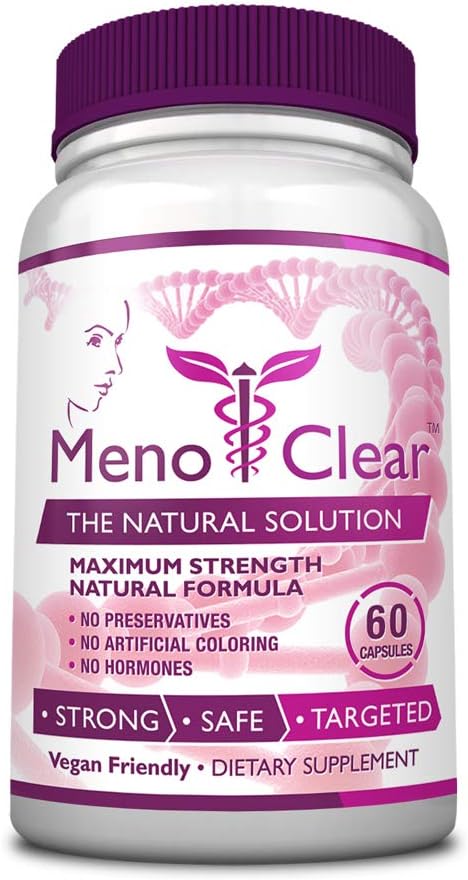 Consumer Health MenoClear Night - 30 קפסולות - Menopause Care - Decrease Hot Flashes, Mood Swings, Irritability - מלטונין, ולריאן, Hesperidin - Made in the USA