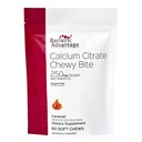Bariatric Advantage Calcium Citrate Chewy Bites 250 מ"ג - עבור חולי ניתוח באריאטר - ויטמין D3 - תוספת סוכר חינם Chewable Calcium - Bariatric Calcium Chews - Carmel Flavor - 60 הרוזן