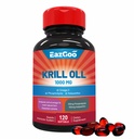 שמן קריל אנטארקטיקה 1000 מ"ג, אומגה 3 תוסף, EPA, DHA, Phospholipids ו Astaxanthin- 120 Softgels