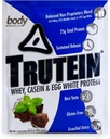 אבקת חלבון גבוהה של הגוף Trutein גבוהה אבקת חלבון: 45% Whey, 45% מקרהין, 10% ביצה לבן, Gluten-Free, Low Sodium, Grass פד Whey חלבון אבקת, תוספת של התעמלות & ארוחת בוקר שקד, שוקולד Mint, 34g Sample