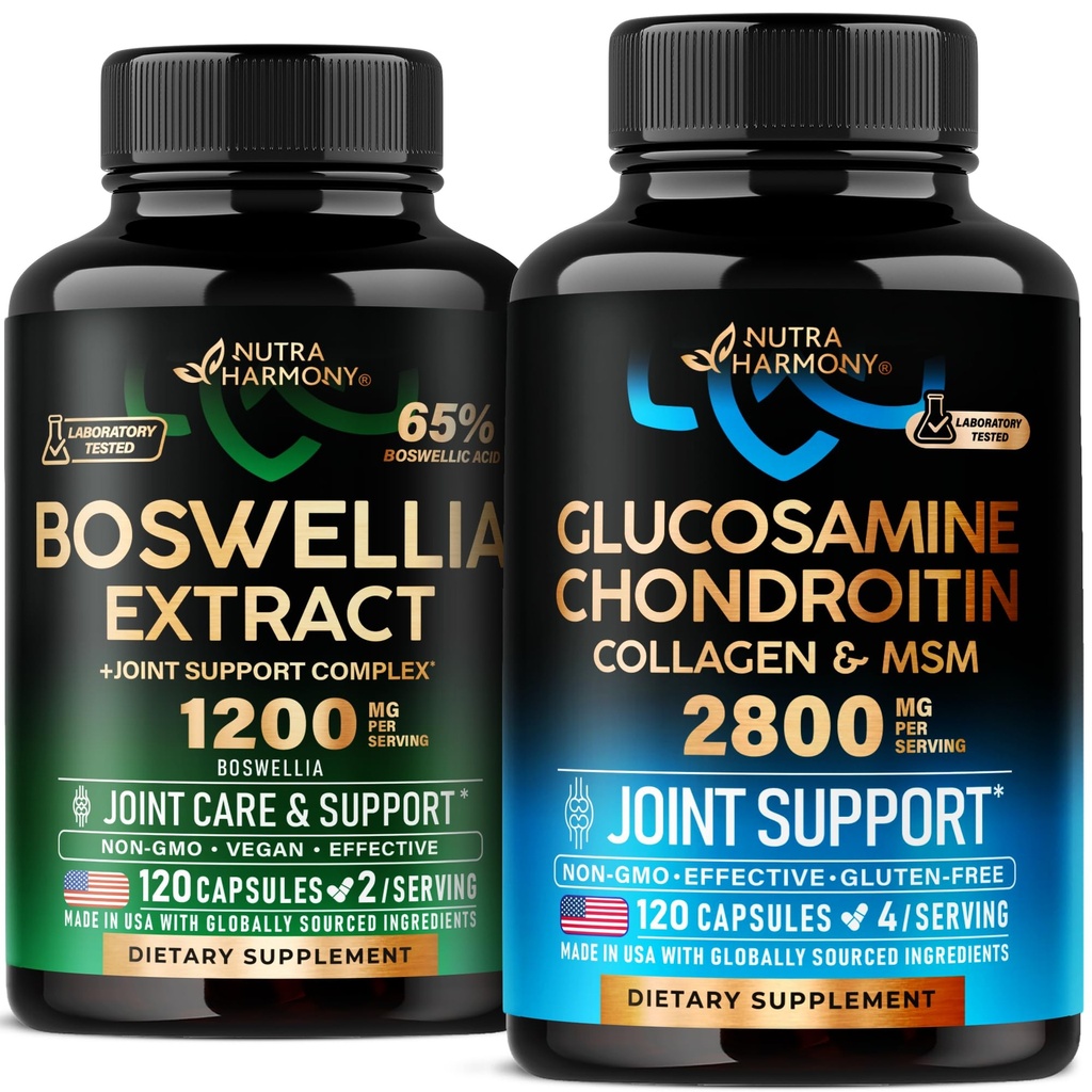 NUTRAHARMONY Glucosamine Chondroitin & Boswellia לחלץ קפסולות
