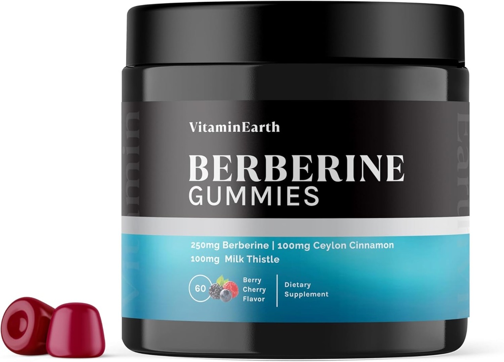 Bberine Gummies with Berberine HCL, Ceylon Cinnamon & Milk Thistle for Immune and Metabolism Support - ברי דובבדור - 60 Count