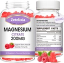 2 Pack Magnesium Citrate Gummies, High Absorption Magnesiummies למבוגרים, שריר ושיניים תמיכה, Rawor טבעי טבעוני 120 Cts