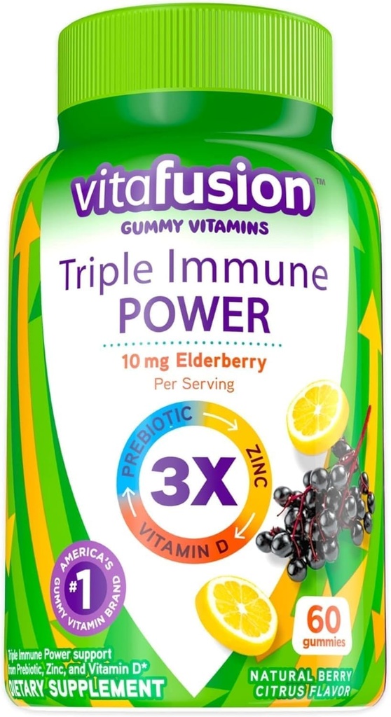 3 Immune Power Gummy ויטמינים להשלים עם Vitafusion, 60ct-L8