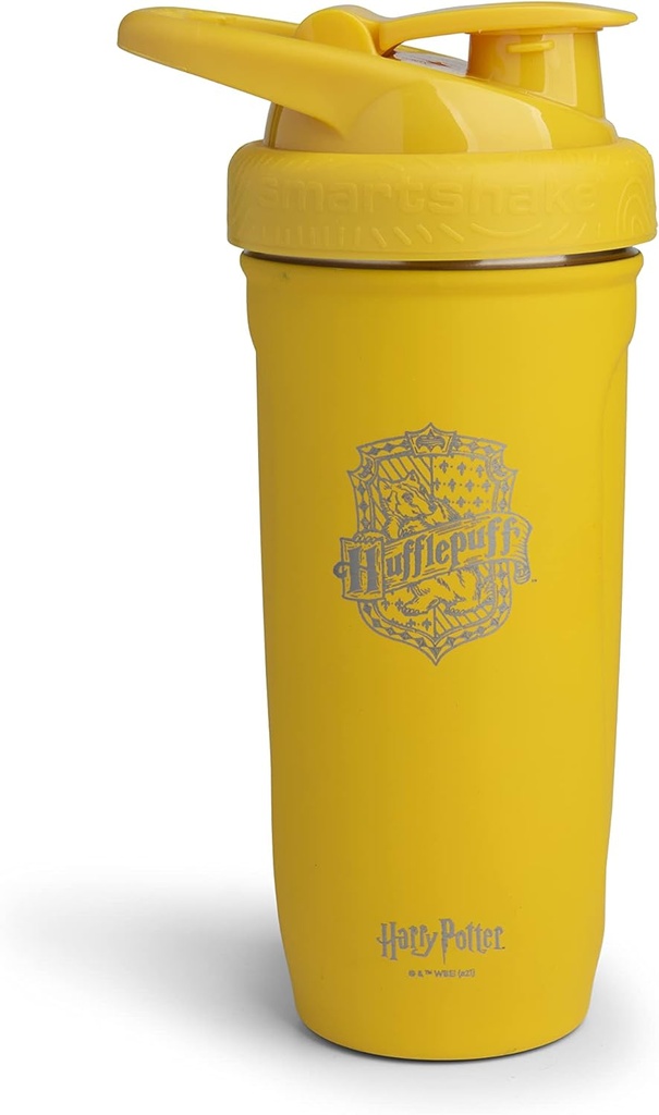 Smartshake Reforce Stainless Steel Harry Potter Hufflepuffs Shakerבק (900 ML/30oz) | Light Weight Resistance Sports Shaker Bottle with a Soft Lid