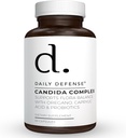 Candida Flush & ניקוי 60 Count Gut תמיכה עבור Balanced Gut פלורה עם Oregano, Caprylic Acid,Probiotics, & Digestive Enzymes - non GMO Dietary תוסף