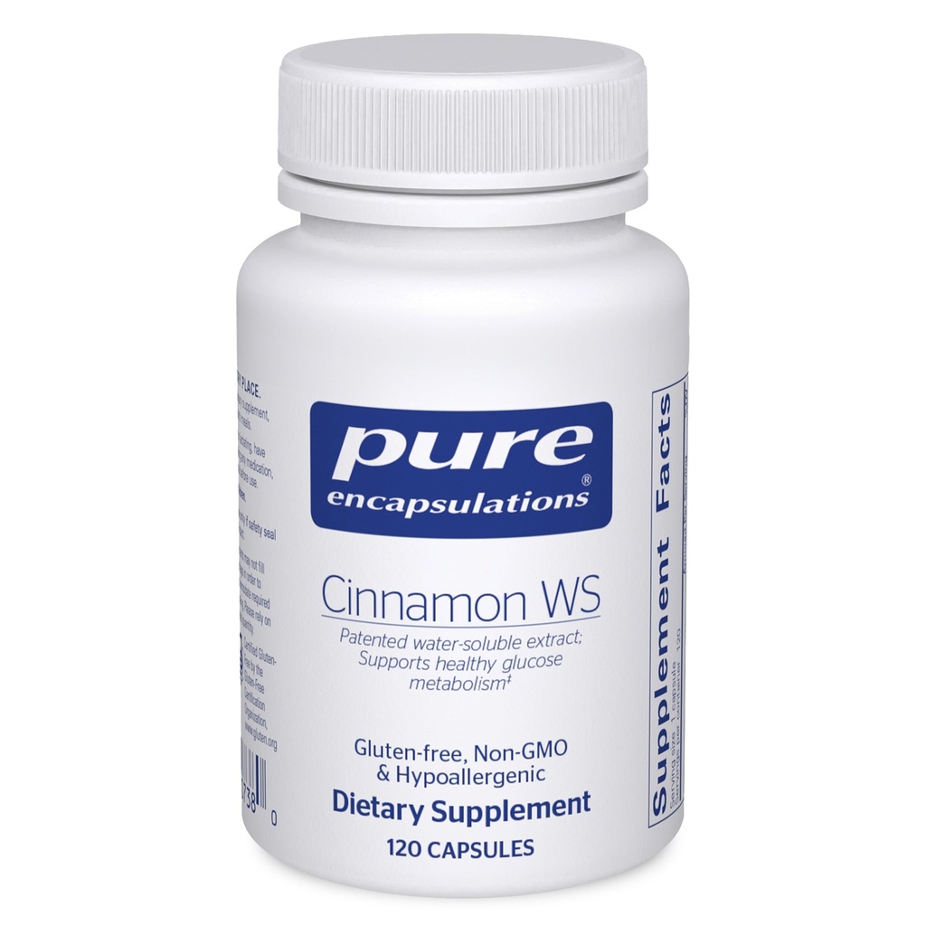 Pure Encapsulations Cinnamon WS | פטנט על מיצוי מים Soluble עבור carbohydrate metabolism | 120 קפסולות