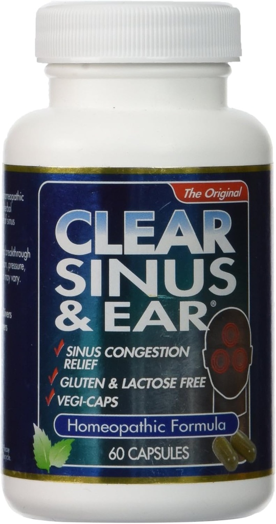 Clear מוצרים הומאופתי פורמולה, Sinus and Ear, 60 Count