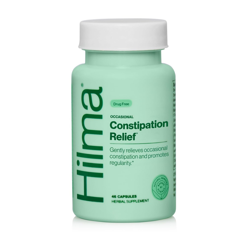 Hilma Gentle Bowel, Occasional Constipation הקלה עם Magnesium Citrate, Natural and Gentle Laxatives for Constipation w / מגנזיום Citrate, ג'ינג'ר, Anise and Bitter Orange, 46 קפסולות טבעוניות