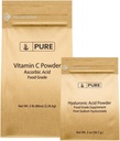 רכיבים מקוריים טהורים של ויטמין C אבקת ו Hyaluronic Acid Bundle, גדלים שונים, אבקה יפה, מים solubleble