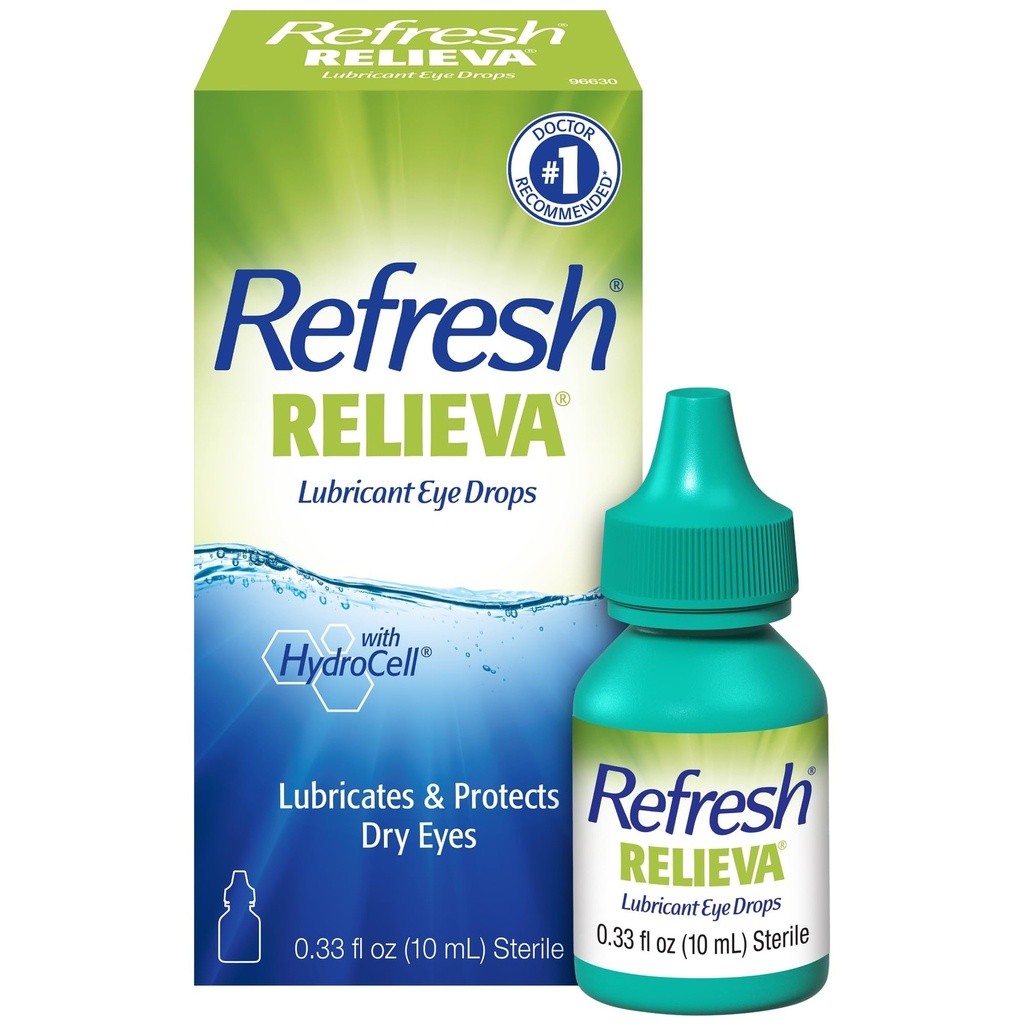 מרעננים Relieva Lubricant עין טיפות, 0.33 Fl Oz Sterile, Packaging עשוי Vary