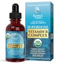 ויטמין B Complex Drops | 125,000% DV ויטמין B12, B6, Biotin, Niacin, Folate | אנרגיה, בריאות המוח, תמיכה החיסון | USDA אורגני, טבעוני, non-GMO | 60 , 2 Mo. Supply