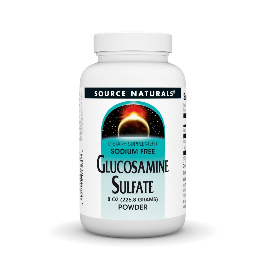 מקור Naturals Glucosamine Sulfate, אבקת Sodium-Free לתמיכה משותפת - 8 oz אבקת