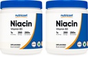 תוספי מזון Niacin ויטמין B3 אבקת 250G (2 Pack) - 500 גרמים - 1G Per משרת (Scoop Included)