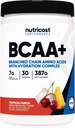 אבקת מזון BCAA + hydrotion (Tropical Punch) 30 משרתים - Chained Amino Acids עם תרכובת הידרה - Gluten-Free, non-GMO