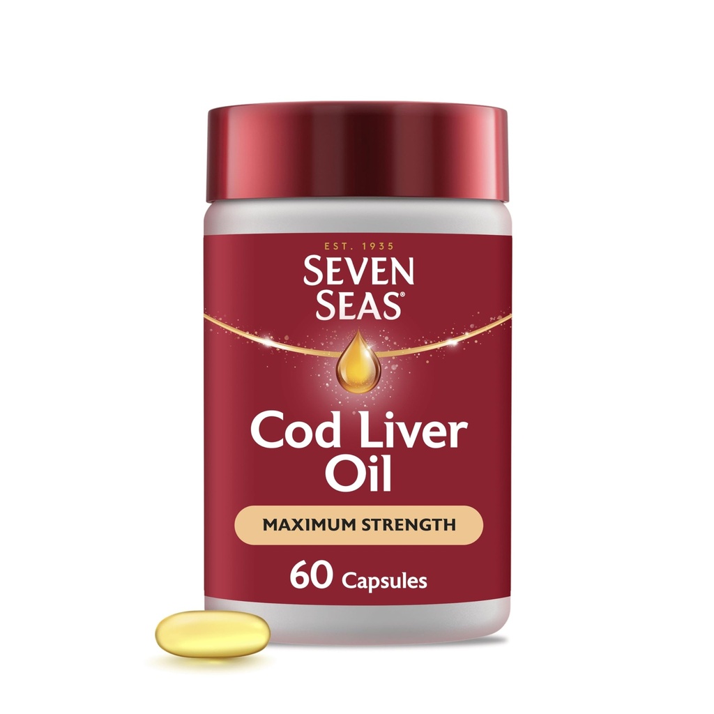 7 ים cod Liver שמן תוספת גבוהה כוח 60 קפסולות