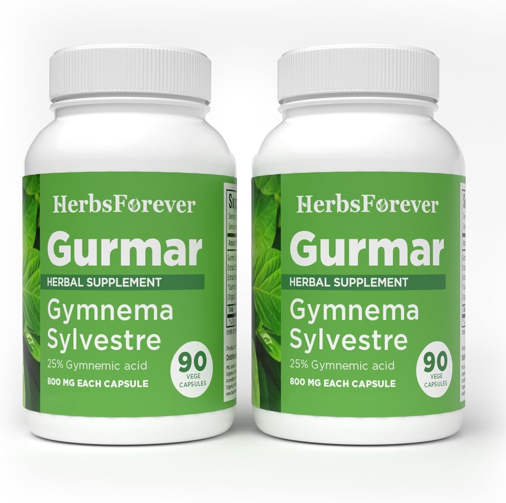 Herbsforever Gormar כמוסות - התעמלותnema Silvestre - תוסף צמחי - 90 קפסולות (Pack of 2)