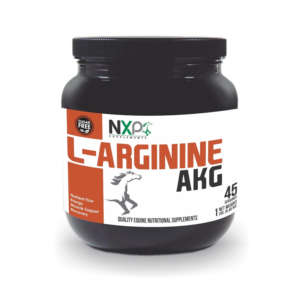 L-Arginine AKG - Boosts Performance, Muscle, Energy & Recovery Nitric Oxide Booster Veodilation Acent Flow Pro for Horses - 1 lb / 45 משרתים