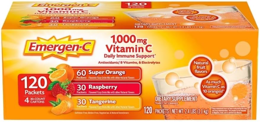 Emergen-C 1000 מ"ג ויטמין C Dietary תוסף 120 Packets (1)