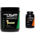 JYM תוסף Science Pre Jym Rainbow Sherbet Pre-Workout, 30 משרתים & Vita JYM Multivitamin for Athletes, 60 טבליות Bundle