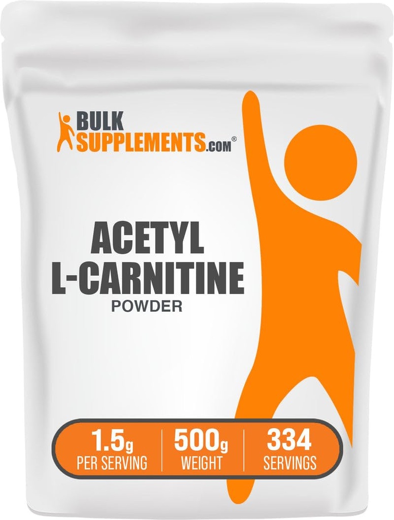 BulkSupplements.com Acetyl L-Carnitine אבקת - כמו ALCAR HCl, Carnitine תוסף - Gluten Free, 1.5g לשרת, 500g (1.1 lbs) (Pack of 1)
