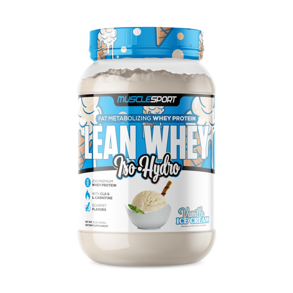 אבקת חלבון שרירי Lean Whey מהפכה - חלבון Whey חלבון Isolate - Low Calorie, Low Carb, שומן נמוך, פלאבים מדהימים - 25g חלבון עבור Scoop (2LB, Vanilla)