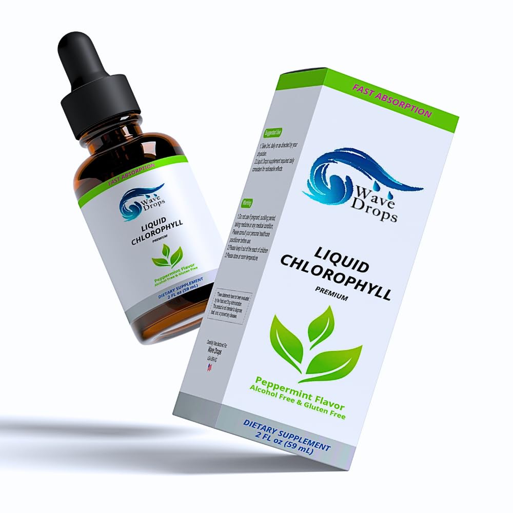Clorophyll נוזל טיפות - מהיר Absorbing נוזל Chlorophyll - עבור אנרגיה טבעית Boost, ותפקוד Immune -2Fl Oz