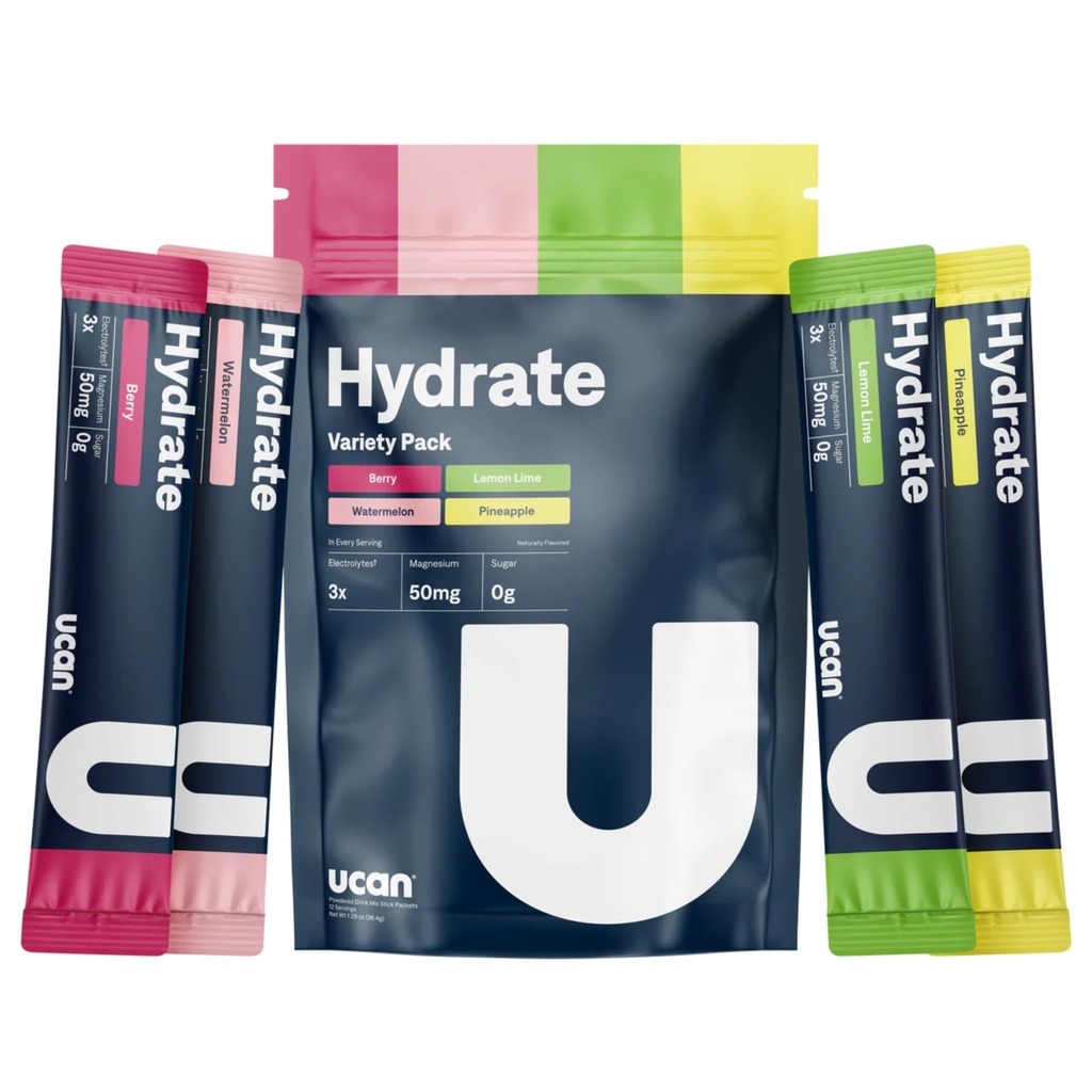 UCAN hydrote Electrolyte Drink (Variety Pack, 12 Stickpacks) סוכר חינם, Keto-ידידותי, טבעוני, non-GMO, אבקת אלקטרוליט ללא גלוטן עם Potassium & Magnesium עבור רציפות & Athletes