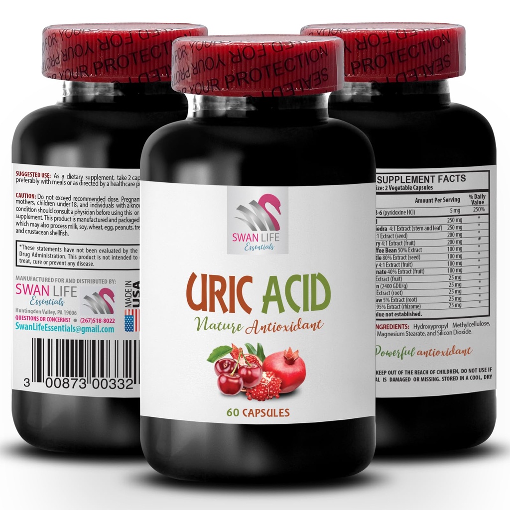 מזונות כדי להפחית את חומצת שתן - URIC ACID - כיצד להוריד חומצת שתן, כיצד להפחית חומצה uric, תמצית pomegranate, מיץ דובדבן tart, כמוסות דובדבן tart, תמצית tart דובדבן, מזונות חומציים uric 1Bot 60Caps קפיצות