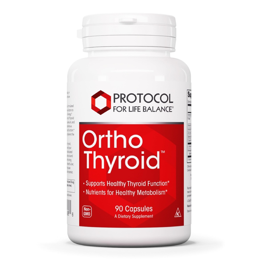 פרוטוקול Ortho Thyroid - תומך בתפקוד Thyroid בריא * עם Ashwagandha, Zinc & Selenium - Non-GMO & כשר - 90 Veg כמוסות