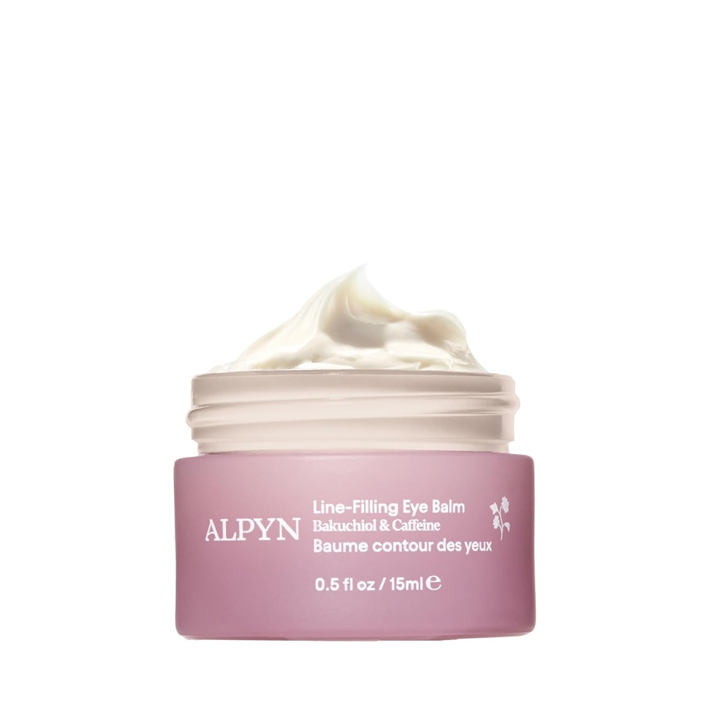 Alpyn Line-Filling Eye Balm עם Bakuchiol & Caffeine, להפחית את המראה של קווים יפים & Wrinkles, למזער את המראה של Puffune & Target Dark Circles, 0.5 oz / 14 מ"ל