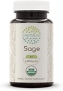 HerbEra Sage 60 קפסולות, 500 מ"ג, USDA אורגני חכם (Salvia officinalis) Dried Leaf (60 קפסולות)
