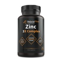 תוסף Znc מורכב עם Copper ווויטמין C - זרימה טבעית 3X Zinc Carnosine, Bisglycinate Chelate, Orotate, Chelated Copper, Easy on the Stomach, Skin and Immune Support, 120 קפסולות