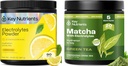 KEY NUTRIENTS Deal Bundle - אבקת לימונדה אלקטרוליטים (90 משרתות) + אבקת Matcha עם אלקטרוליטים עבור הידרה ואנרגיה (20 משרתים)