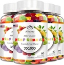 4 Pack אומגה 3 6 9 מסטיקנים טבעוניים Edible Bear Candy, Non-GMO, Low Sugar