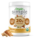 Orgain אורגני פשוט אבקת חלבון טבעוני, Peanut Butter - 20g צמחי חלבון מבוסס, עם פחות תרכובות, אין ממתקים מלאכותיים, Gluten חינם, ללא חלב או Lactose, 1.25 lb (Packaging May Vary)