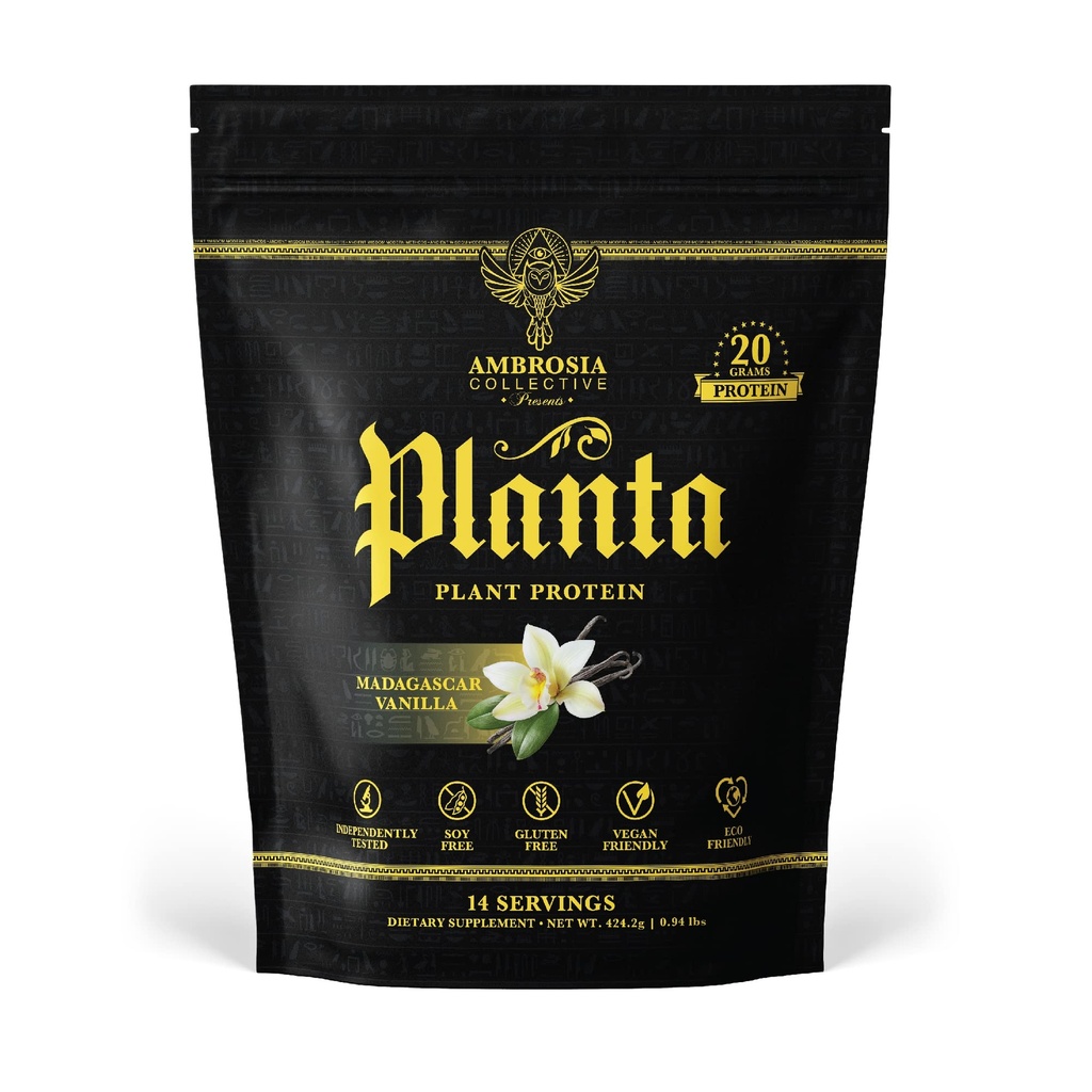 Ambrosia Planta - Premium Plant-מבוסס חלבון | טבעוני & Keto Friendly | Gourmet Flavors with no Bloating or Stomach Upset | Gluten & Soy Free | No added Sugar | 14שרתים
