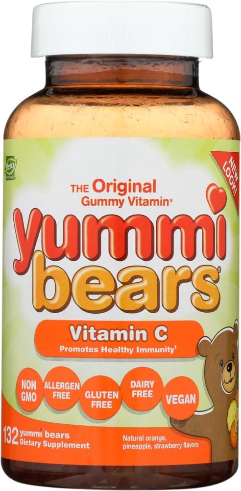 Yummi Bears ויטמין C Chewable Gummy ויטמין תוסף לילדים, 132 Count (Pack of 1)
