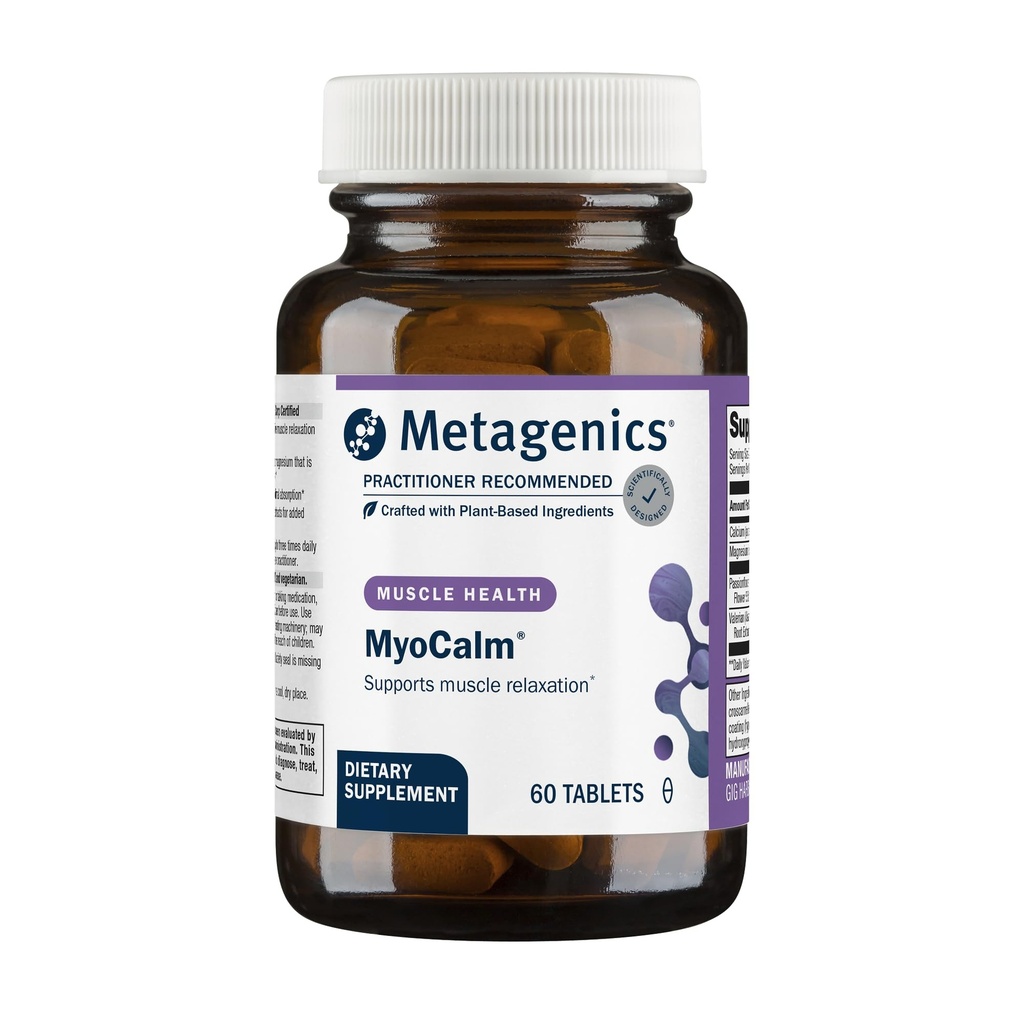 Metagenics MyoCalm - Calcium & Magnesium תוסף להרגעת השרירים * - עם Passionflower & Valan Root for Enhanced Absorption - non-GMO, Gluten-Free & Vegetarian - 60 טבליות