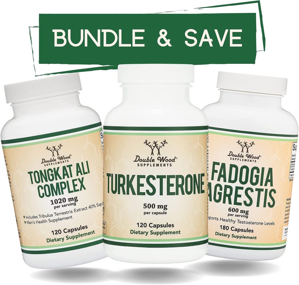 תוספת עץ כפולה טונגקאט עלי, Fadogia Agrestis, ו- Turkesterone Bundle - Ultimate Male Health Bundle for אתלטיקו
