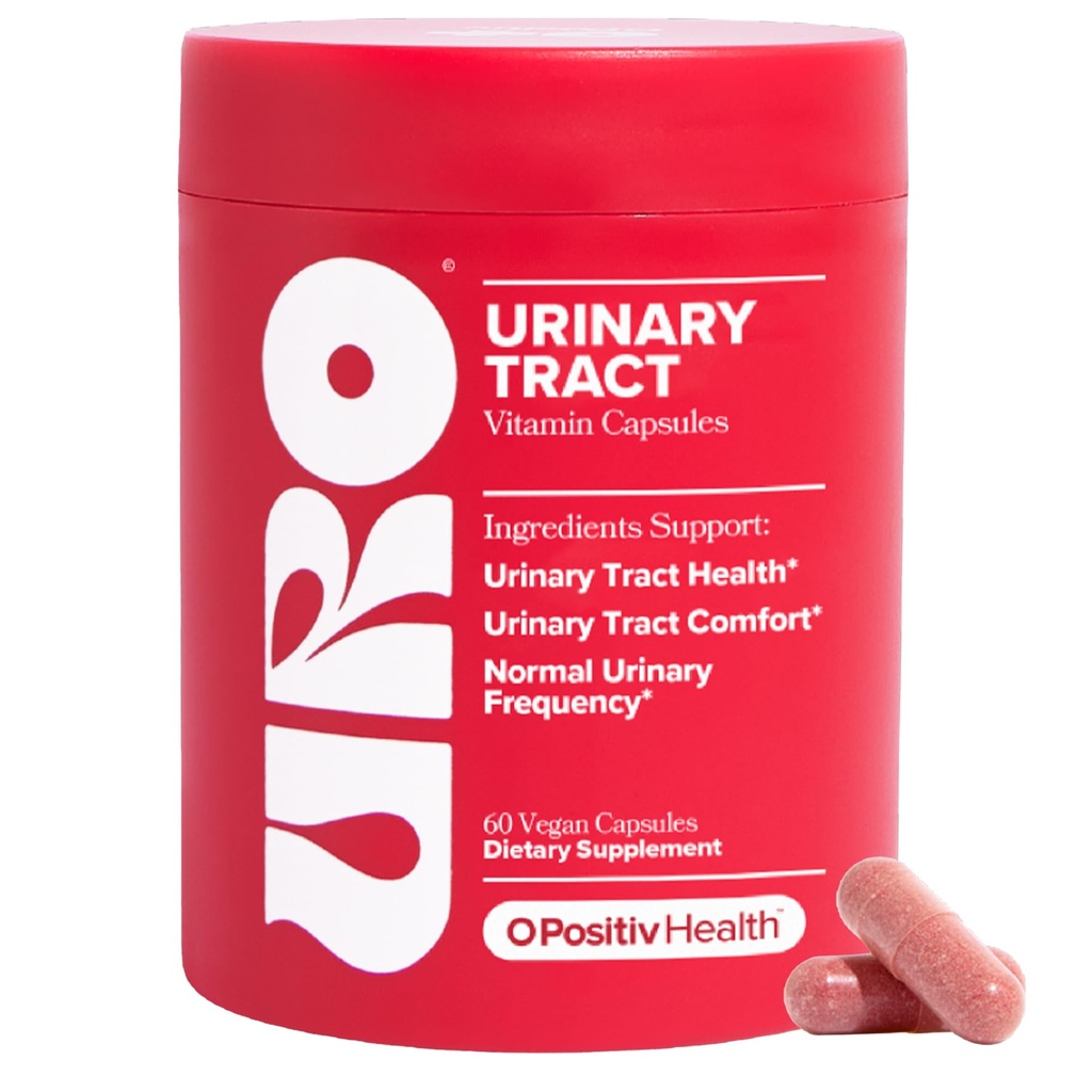 O Positiv URO Urinary Tract בריאות תוספת לנשים, 60 הרוזן (Pack of 1) - ויטמין תמיכה שתן עם פלחי קריין שלמים, D-Mannose, & ויטמין C - טבעוני וגלוטן חינם חינם חינם חינם חינם