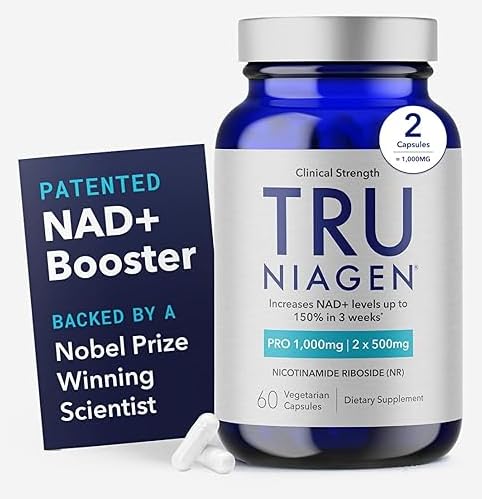 TRU NIAG PRO NAD+ תוספת עבור אנטי Aging ו- Cell Regeneration, 2 x 500 מ"ג פטנט Niagen, 30 משרתים | תמיכה ב- Cell Energy | Nicotinamide Riboside (NR) תוספי מזון יומיים לגברים ונשים