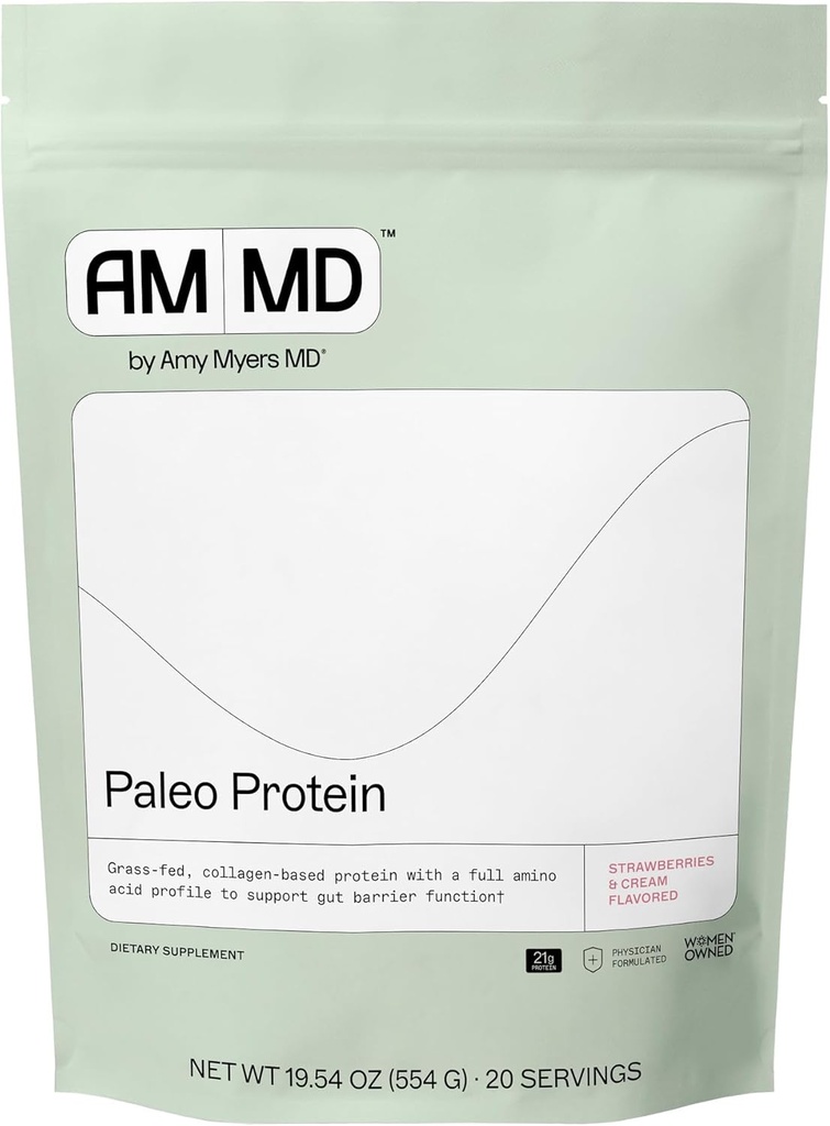 Amy Myers MD Paleo חלבון אבקת - סטרוגים & Cream, 20 משרתות - תמיכה פונקציונלית המבוססת על קולגן - Gluten-Free & non-Dairy חלבון תוספת חלבון