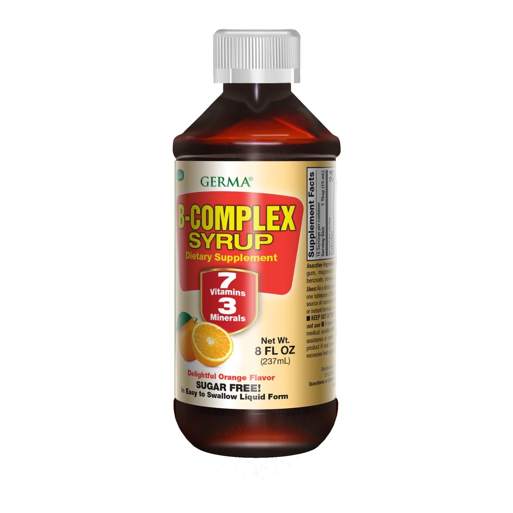 גרמה B-Complex Syrup. Dietary Supplement. בריאות העצם, צמיחה ופיתוח סיוע.סוכר חינם
