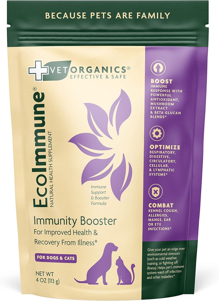 Immune System תומך תוסף לכלבים וחתולים.טבעי, Vital Ingredients כדי לתמוך במערכת חיסונית בריאה. הוסף מזון לכלבים חבילות May Vary (4 oz)